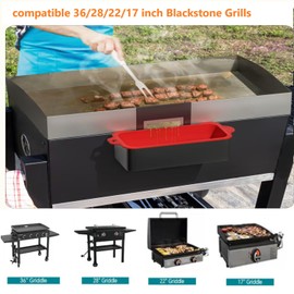 DMOKJER 2 Pack Silicone Reusable Grease Cup Liners for 36 28 22 17 Inch Griddle,Accessories for Blackstone,Replacement of Aluminum Foil Drip Pans (Orange)