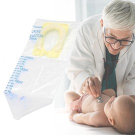 Pediatric Urine Bag Collector 200 ml - Disposable Clear Pee Holder, Spill Proof Urine Bag Drainage Bag for Urinary Incontinence, 100 PCS