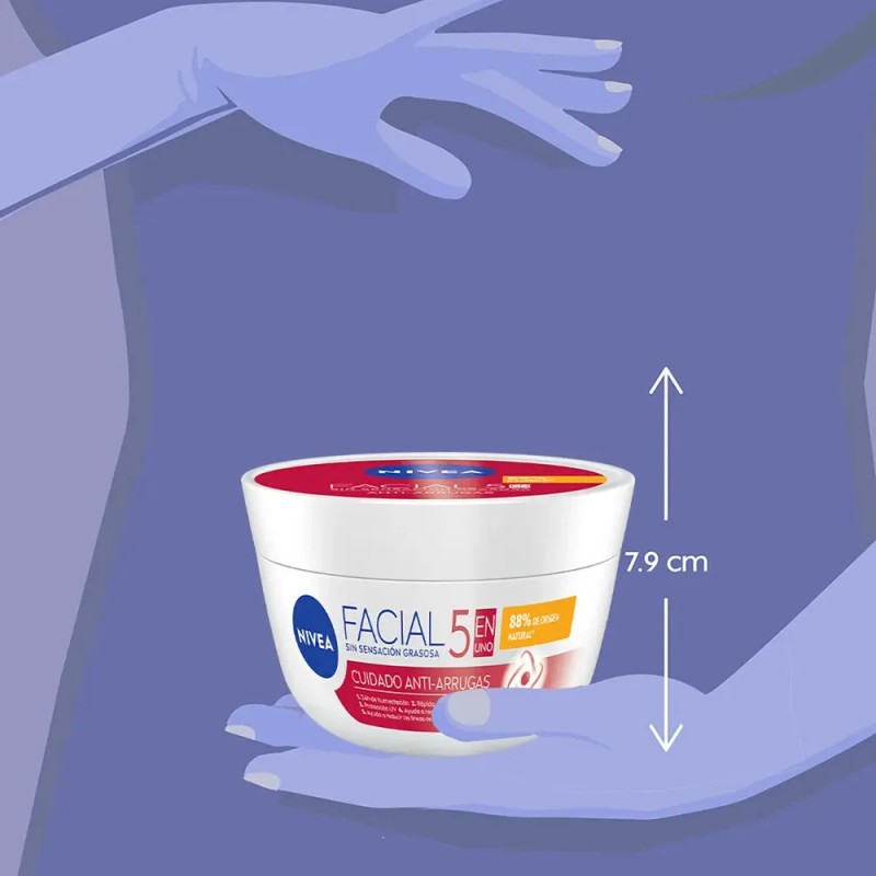 Nivea 5 en 1 crema facial antiarrugas día 200 ml