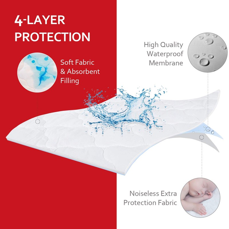2 Pack Pack N Play Mattress Protector and 2 Pack