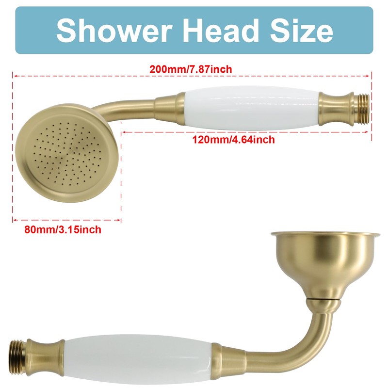 HOMEDEC Vintage Handheld Shower Head with 59inch Flexible Hose High-Pressure