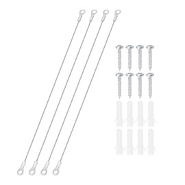 PATIKIL Cabinet Door Restraint Kit 1.5mm x 30cm, 4 Pack Stainless Steel Flexible Braided Cable Door Hinge Limiter for Limiting Chest Cupboard Door Opening Angle Swing