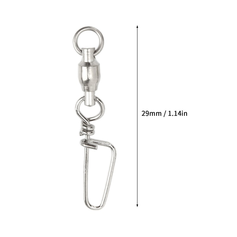 50Pcs High Strength Fishing Snap Swivels Stainless Steel B Type