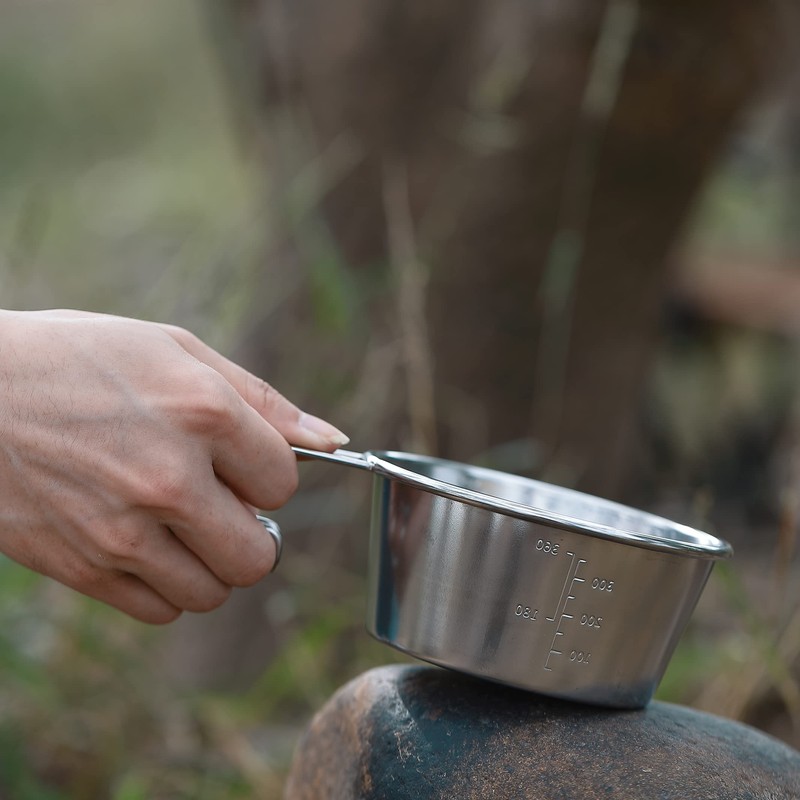 CAMPINGMOON 2pcs Set Stainless Steel Deep Type Camping Sierra Cup