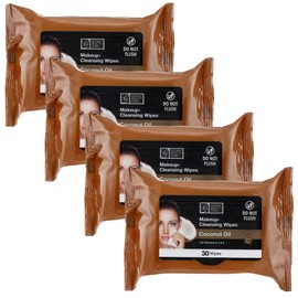 Global Beauty Care Makeup Cleansing Wipes 120 Count (4-Pack) (4PK x COCONUT OIL)