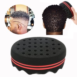 Cisixin 2 Pack Hair Twist Sponge Double Side Afro Braid Style Dreadlock Coils Wave Hair Curl Sponge Brush