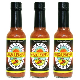 Dave's Gourmet Ghost Pepper Naga Jolokia Hot Sauce Full Flavored Exceptionally Hot - 3 Bottles