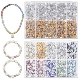 KALLORY 1400 Cuentas Espaciadoras De Diamantes De Imitación Multicolor Para Hacer Pulseras Y Bisutería Kit De Cuentas Redondas Brillantes Para Manualidades Y Decoración