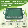 KVZKVZ Green Ceramic Microwave-Safe Bacon Baking Tray, 8.3 x 7