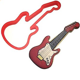 CookieCutterCom Brand Electric Guitar Cookie Cutter 7 inch – 3d Printed Plastic – USA Made