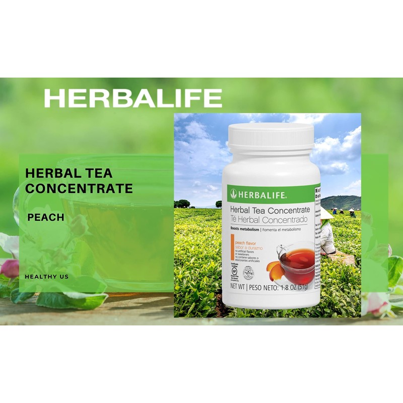 Herbalife Herbal Tea Concentrate: Peach 1.8 Oz. (51g) Gluten Free,