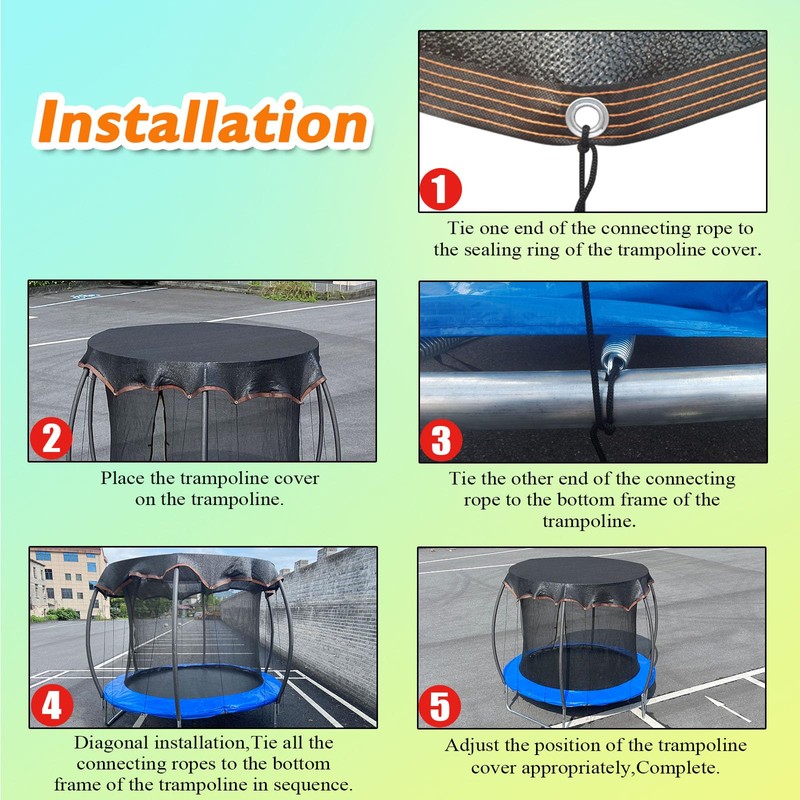XATAMIO Trampoline Shade Cover 16FT Round High-Density Trampoline Cover