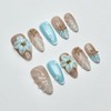 Luxury Press on Nails Medium Almond Handmade 3D Unique Reusable