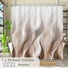 Yanutan Brown Modern Shower Curtain,Striped Ombre Brown Shower Curtain Set