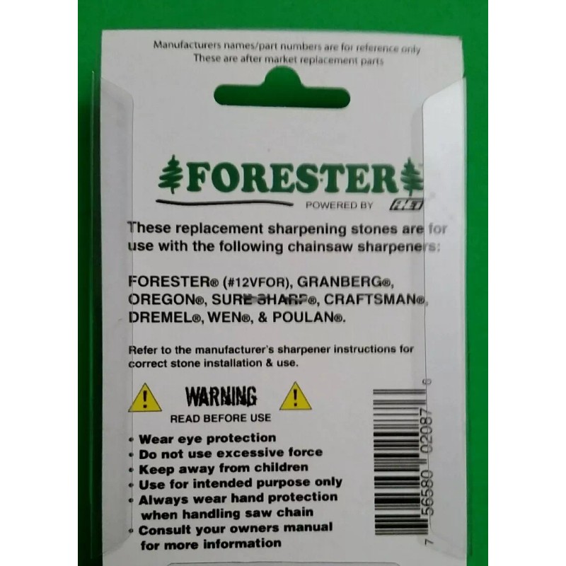Forester 13/64 5 PACK CHAINSAW SHARPENING STONE THREADED FITS GRANBERG