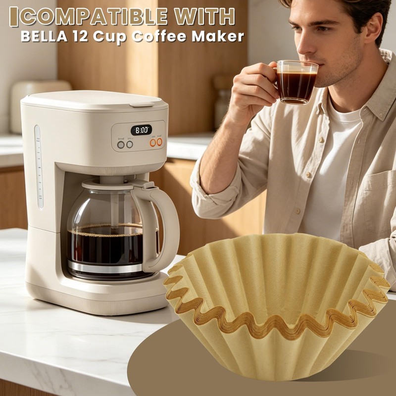 Coffee Filters Compatible with Bella Coffee Maker, 130 Pcs Extra