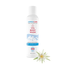 GERMACARE Baby Wash Lotion 200 ml - Gentle Cleansing of Delicate Baby Skin | Organic Edelweiss Extract from the Alps | Mild Surfactants & Natural Ingredients for Healthy Baby Skin