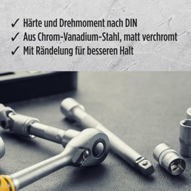 TECPO Torx Socket Spanner Set 9 Pieces External Torx E10-E24 Sockets E-Profile Set 1/2 Inch External Nuts Socket Spanner Inserts