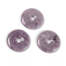 Unbranded Natural Light Lepidolite Donut Circle Pendant Size 40mm Sold by Piece