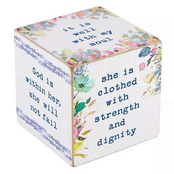 Needzo Quote Wooden Cube Home Decor Inspirational Block Sign 2.5