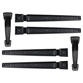 Coach House Signature Décor Garage Door Hardware - Black Carriage Handles & Decorative Hinges - Easy Install Accents - Made in USA