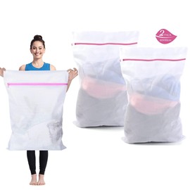 Dantolo Laundry Net for Washing Machine Large 60 x 90 cm, 2 Pieces Laundry Bags Large with Zip, Laundry Net for Curtains, Coats, Sweaters, Bedding, Pillows, Carpets, Bath Towels, Stuffed Toys