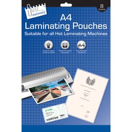Just Stationery A4 Laminating Pouch (Pack of 8), 5921