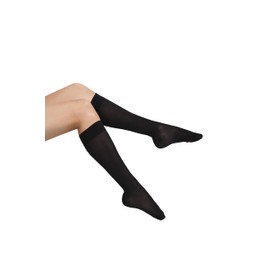 GABRIALLA Sheer Graduated Compression Knee High Stockings (23-30 mmHg) H-180: Large Black