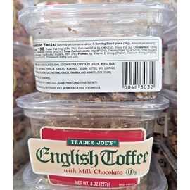 Trader Joe's English Toffee with Milk Chocolate 8oz 227g (2 Tubs)