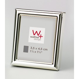 Walther design WD354S Chloe, metal portrait frame 1.33x1.75 inch (3.5x4.5 cm), silver plated