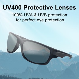 UVTQSSP Sports Glasses Cycling Glasses Polar Sunglasses UV400 Men Women TR 90 Design Ultralight Protection Quick Glasses Black Frame/Silver Lens