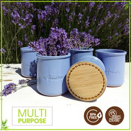 4-12 La Fermiere Yogurt Jar Lids | Choose a Pattern | Made of Bamboo Wood with Food Grade Silicone Sealing Ring or Made of Foodgrade Silicone. Durable, Food-Safe, Airtight Fit - 4pcs Leaves Ring.