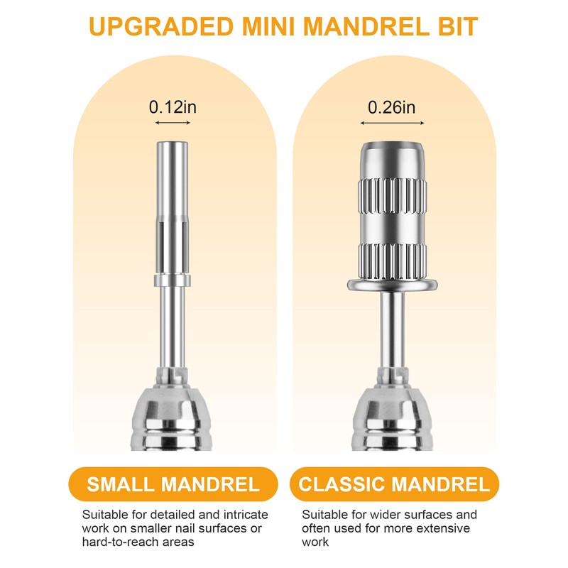 Rolybag Mandrel Nail Drill Bit, Mandrel Bit for Small Sanding
