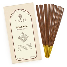 Palo Santo Incense Sticks, Organic Hand Dipped 100 Sticks with Natural Herbs & Aromatic Ingredients, Burn Time 45 to 60 Minutes, Incense for Positivity, Yoga, Meditation, Relaxation, Spiritual Gift