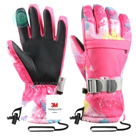 Pnosnesy Cold Weather Mittens,Ski Snow Waterproof Winter Gloves for Men, Women & Parent-Child
