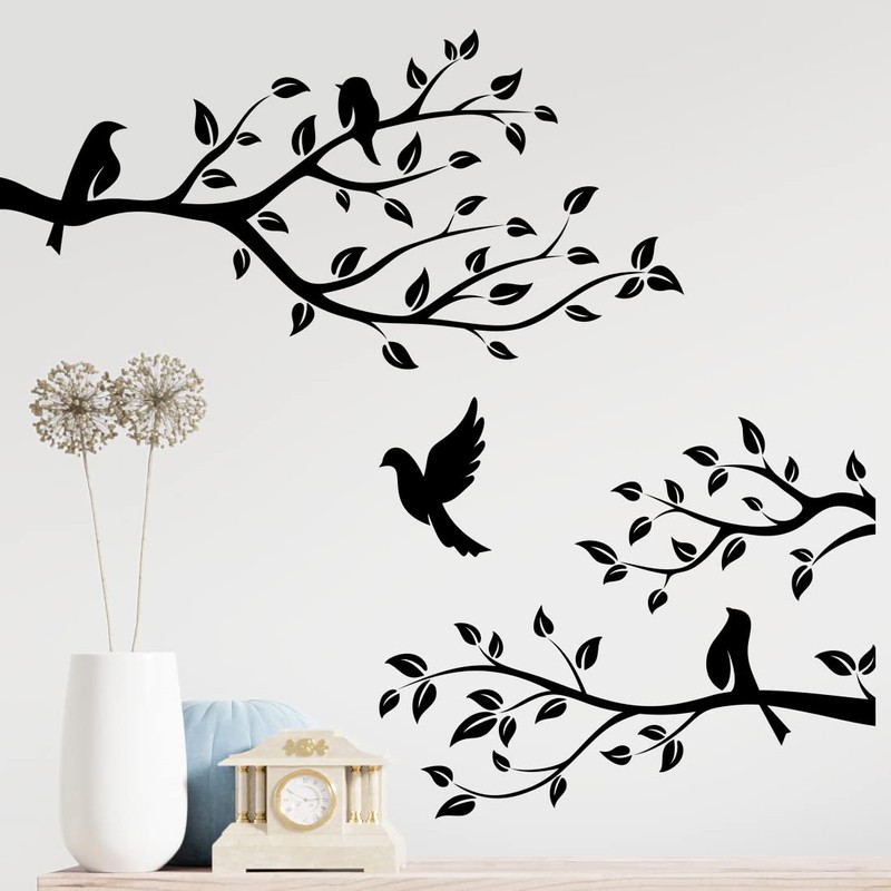 Birds on Branch Vinyl Wall Sticker Living Room Furniture Door
