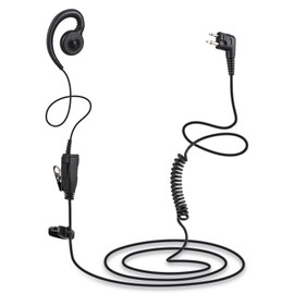 HWAYO Walkie Talkie Swivel Earpiece with Microphone and PTT for MOT Two Way Radio - MOT Swivel Earpiece Compatible with Walkie Talkies CLS1410, CLS1100, HKLN4604A (2 Pack)