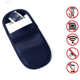 Auto CompanionCar Key Signal Blocker Pouch, Pack of 2 RFID Blocking Bag Pouches for Keyless Car Theft Prevention for Car Keys & Credit Cards - PU Leather Case - Black