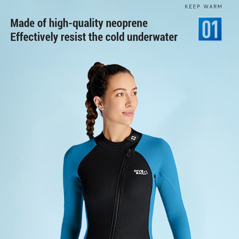 Women 3mm Neoprene Wetsuits Adult One Piece Full Body Long