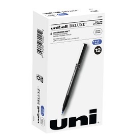 uni-ball Deluxe Micro Point Roller Ball Pens, Blue (60027)