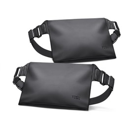 YOSH Waterproof Tashce with Adjustable Belt, Pack of 2 Waterproof Bags, Waterproof Bum Bag, Dry Bag for Outdoor Activities, Water Sports, Swimming, Boating - Black