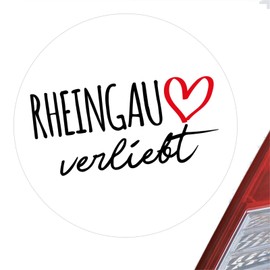 huuraa Sticker Rheingau in Love Sticker 10 cm with Name of Your Favourite Region Gift Idea for Friends and Family