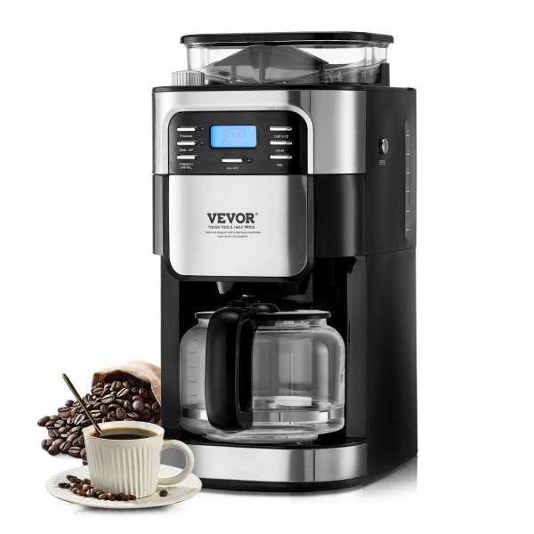 VEVOR 12-Cup Coffee Maker Drip Coffee Machine with 24-Hour Timer