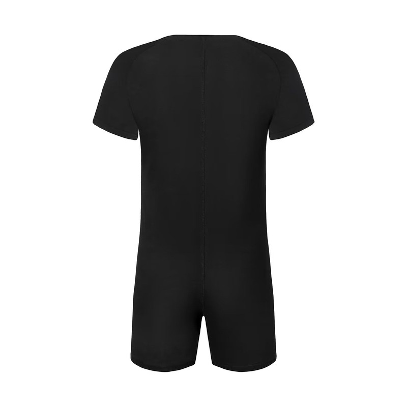 Landofgenie Mens Short Sleeve Onesie Jumpsuit Pajamas Stretchy Cotton One