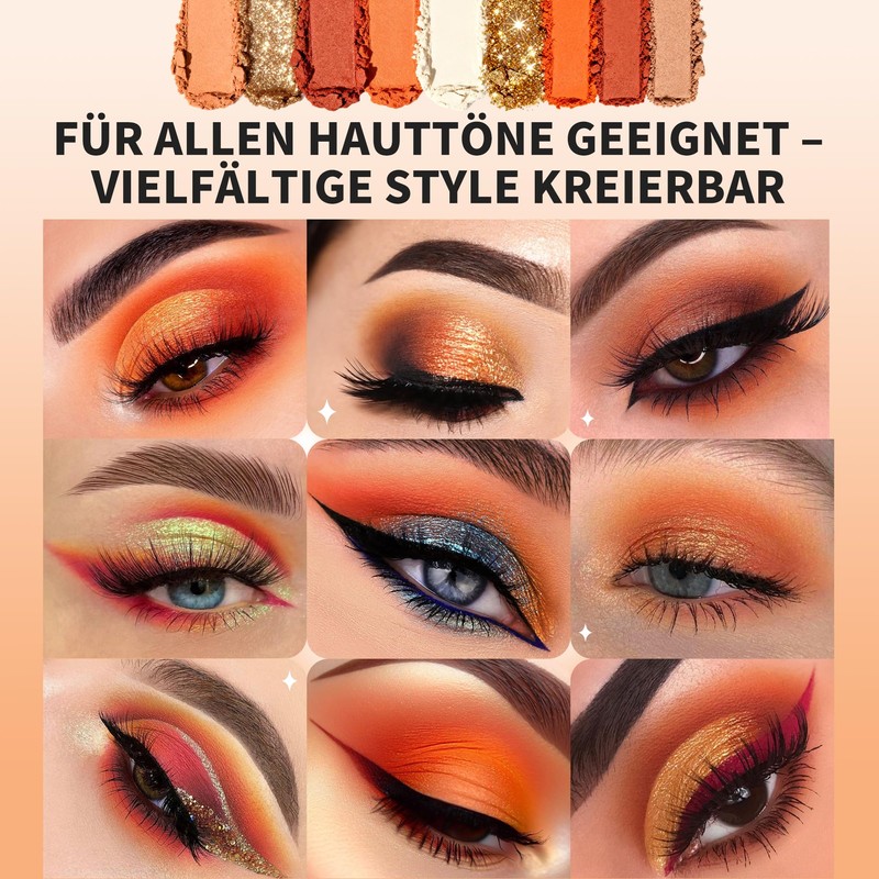 Docolor Eyeshadow Palette Orange Gemstone Make Up Palette Vegan Formula