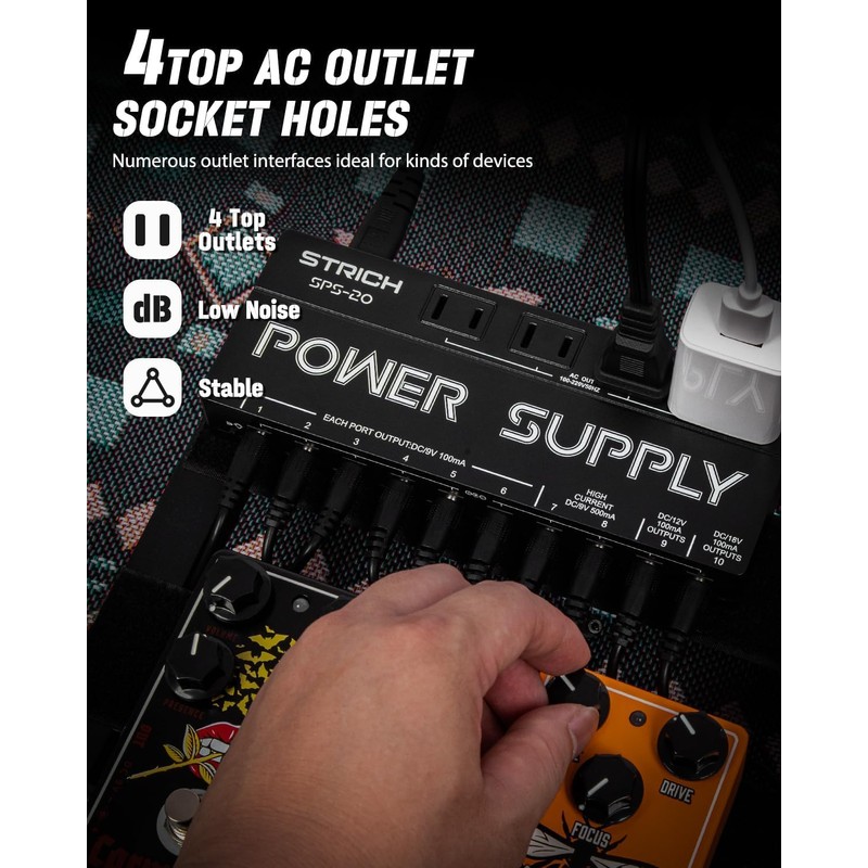 STRICH SPS-20 Guitar Power Supply 10 Independent DC Output for