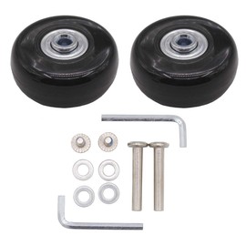 Leen4You Luggage Suitcase Replacement Wheels with Screws Axles Repair Tool for Luggage Suitcase Trolley,Skate Replacement Wheels Black(Pack of 2) (50mm x 18mm x 6mm)