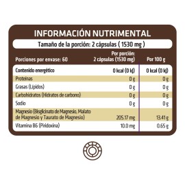 Healthaddiction - Magnesio Complex - Trimagnesium Suplemento Alimenticio Con Bisglicinato, Malato Y Taurato De Magnesio + Vitamina B6 Cápsulas De Alta Absorción Sin Gluten 60 Cápsulas De 765 mg c/u