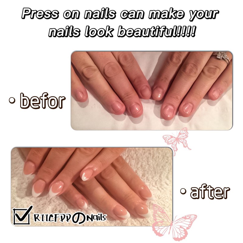 RIICFDD Fall Pres On Nails - Short Almond Shape Acrylic