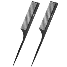 Rat Tail Comb Parting Comb：2Pcs Rat Tail Combs for Women，Fine Tooth Parting Tip Carbon Fiber Root Teasing Anti Static Tail Comb，Hair Combs for Styling(2Pcs Black)
